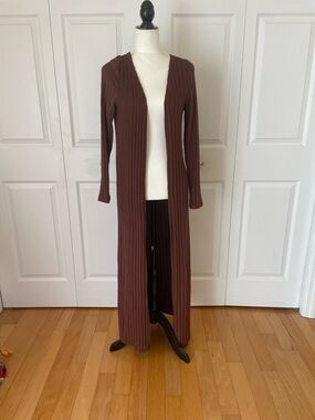 SHEIN Ribbed Knit Top in Rust Brown